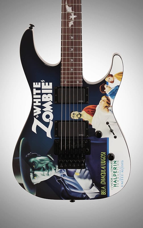 ESP LTD KHWZ Kirk Hammett White Zombie Electric Guitar (with