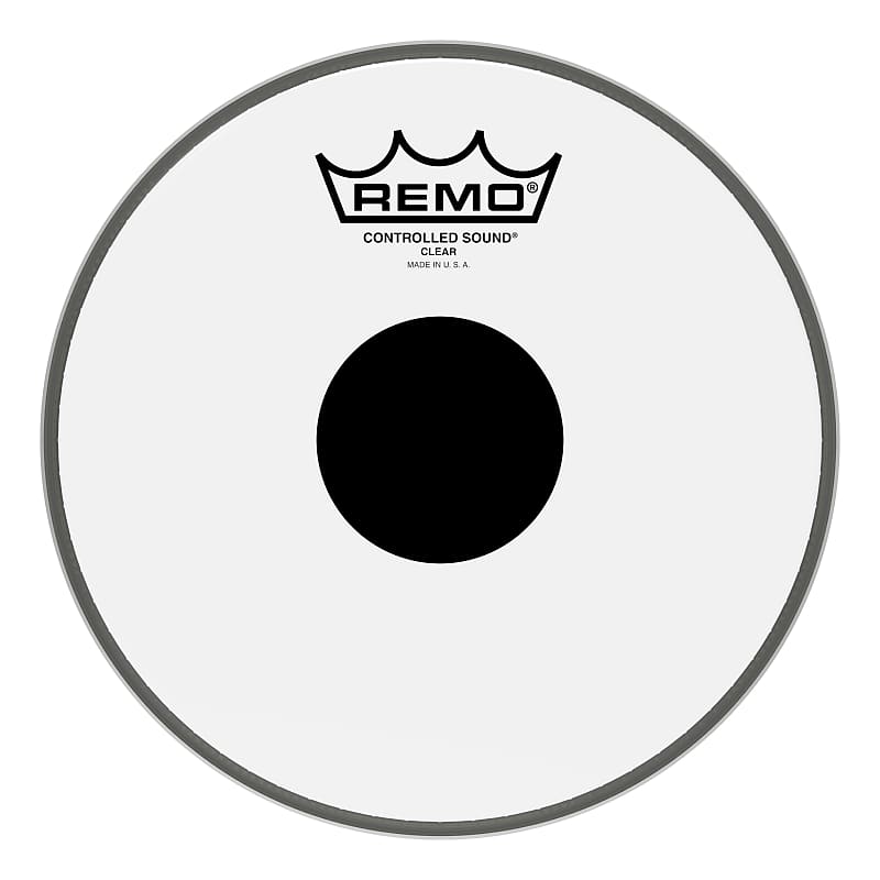 Remo - CS-0308-10- - Batter, Controlled Sound, Clear, 8" Diameter, Black Dot On Top image 1