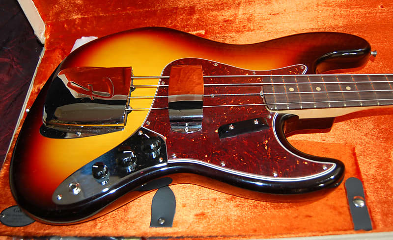 New Old Stock 2017 Fender American Vintage '64 Jazz Bass 3 Tone Sunburst Authorized Dealer OHSC image 1