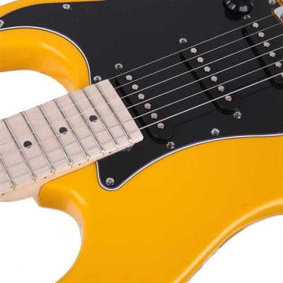 Glarry GST Style Beginner Electric Guitar Kit with Black Pickguard Orange image 9