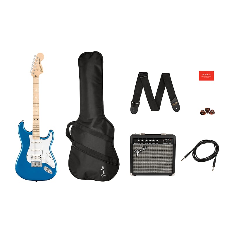 Squier Affinity Series Stratocaster HSS Pack MN Lake Placid Blue - Beginner electric guitar kit Bild 1