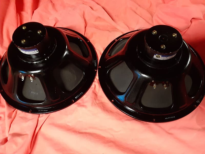 15" ALNICO SPEAKERS WOOFERS PAIR GREAT FOR OLD FENDER AND HI FI WOOFERS 4 OHMS 3 BRASS BOLT MAGNETS image 1