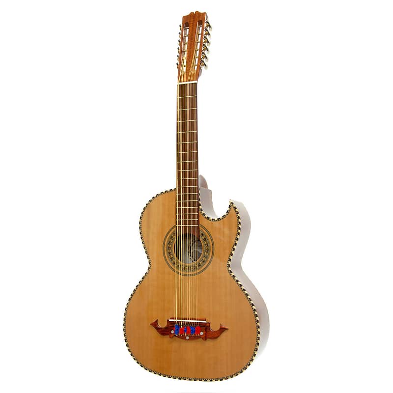 New Paracho Elite Bravo 12-String Bajo Sexto Acoustic Guitar with Solid Cedar Top, Natural image 1