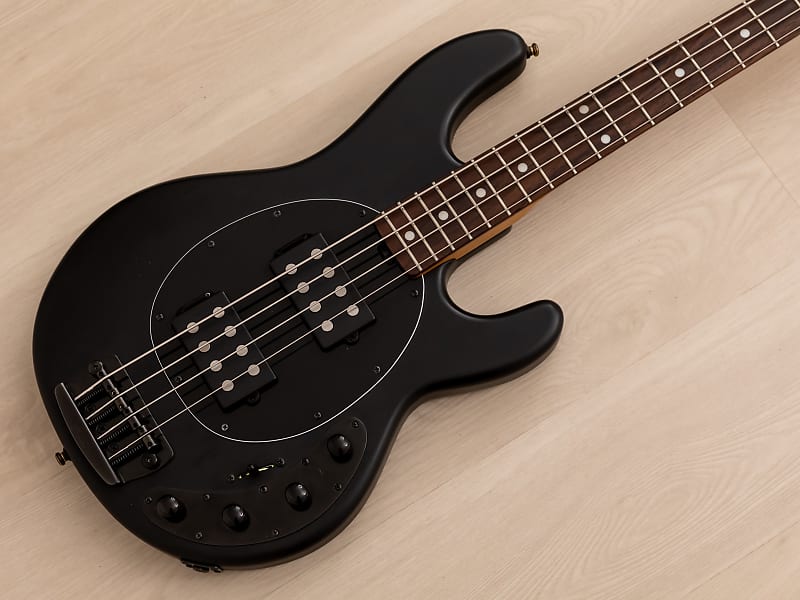 2019 Sterling by Music Man StingRay 4 HH Electric Bass Guitar Stealth  Black, Near-Mint