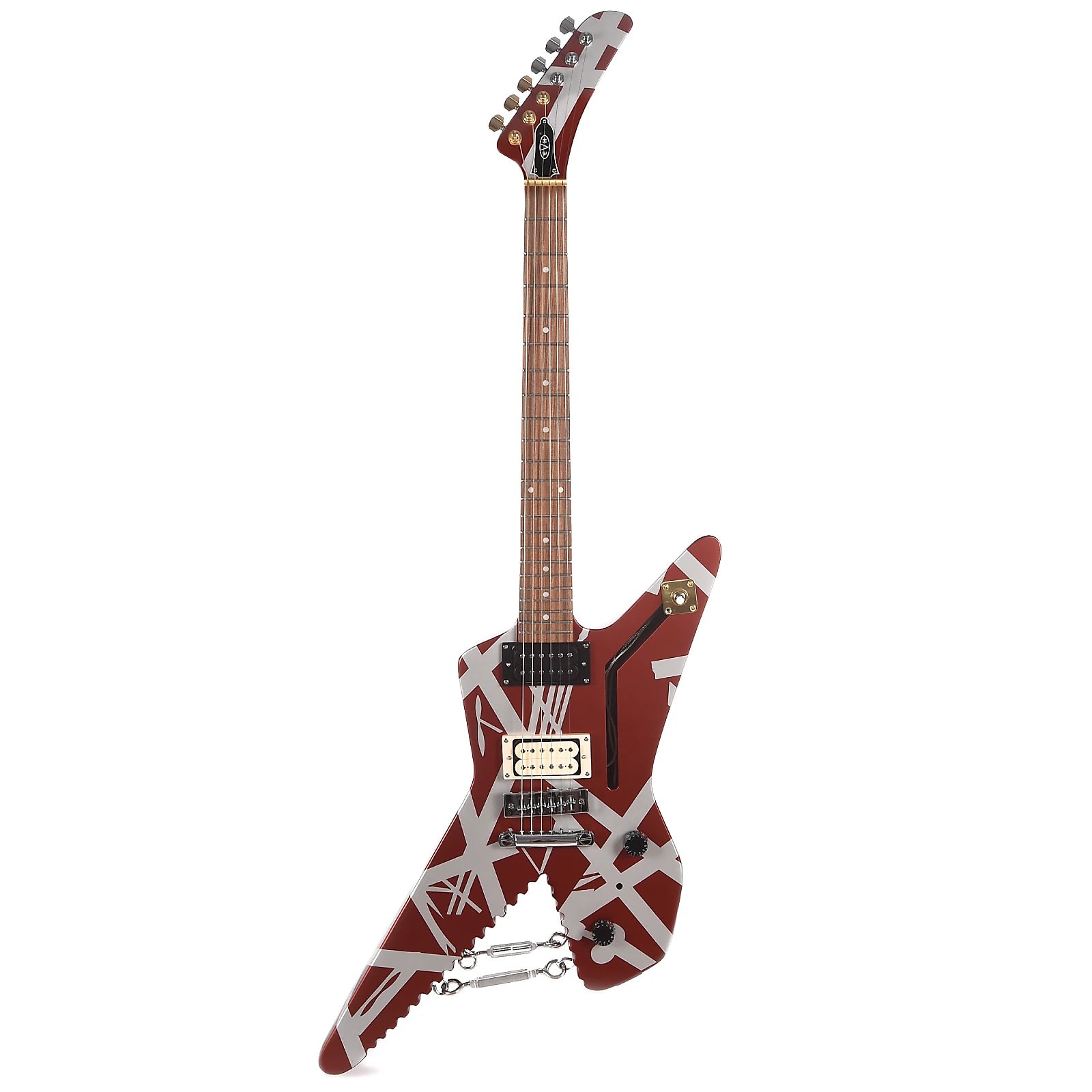 EVH Striped Series Shark Burgundy/Silver Stripes | Reverb