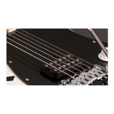 EVH Striped Series 6-String Electric Guitar (White with Black Stripes) image 8