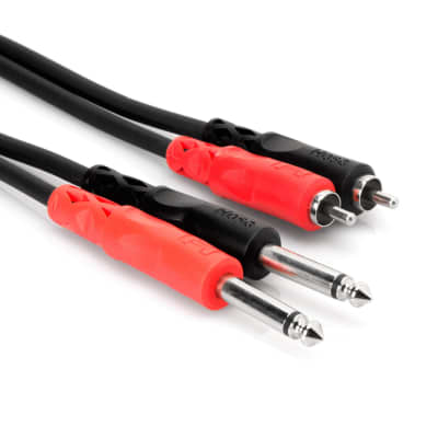 Hosa 6' Dual RCA to 1/4" TS Stereo Cable - CPR-202 6-foot 2-meter image 2