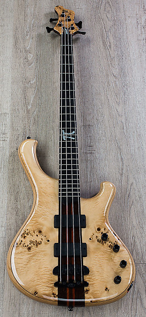 Mayones Custom PI 4 Wojtek Pilichowski Signature Electric Bass w Eye Poplar Top Transparent Natural Reverb