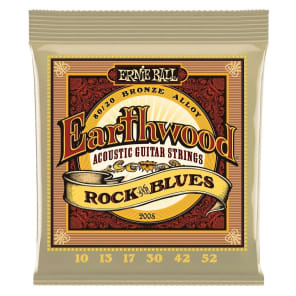 Ernie Ball 2008 Earthwood 80/20 Bronze Rock and Blues Acoustic Guitar Strings, .010 - .052