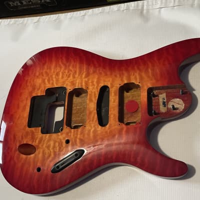 2007 Korean Korean Ibanez S470DXQM Red Viking Burst Guitar Body Floyd Ready image 2