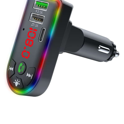 Audiobox TR-20 Bluetooth FM Transmitter with LED Lights image 1
