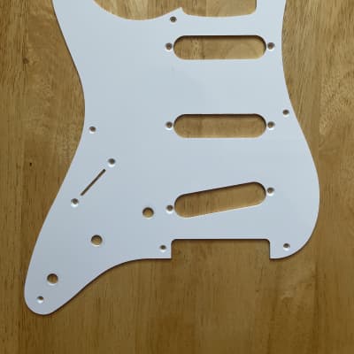 Left Handed Stratocaster Pickguard - White image 1