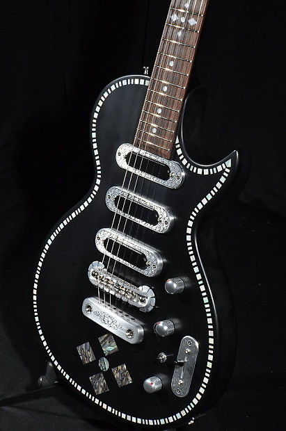 Zemaitis A22SU 3S Black Pearl Diamond Guitar W/ Hardshell