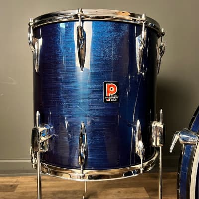 VINTAGE 1960's Premier Drum Set in Blue w/ Steel Olympic by Premier Snare Drum - 14x22, 8x12, 14x14 & 5x14 image 6