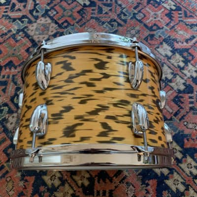 1962-1970 Slingerland 20/16/12 yellow tiger pearl vintage drums image 6