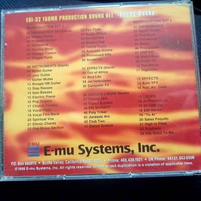 E-MU Systems Sound Library Vol. 12 - ESI-32 Production Soundset - Sampling CD image 2