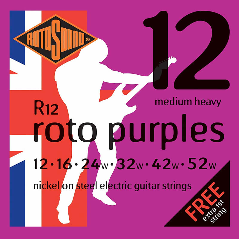 Rotosound Roto Purples R12 Nickel on Steel Electric Guitar Strings, 12-52 image 1
