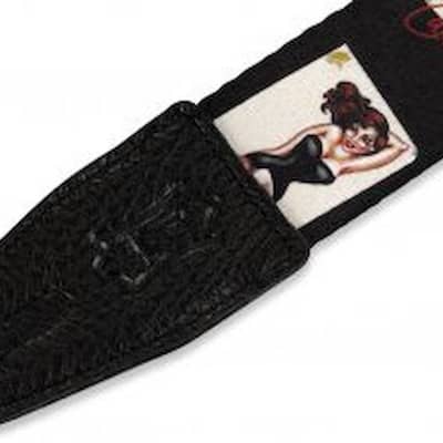 2” polyester guitar strap with Pin-Up motif image 2