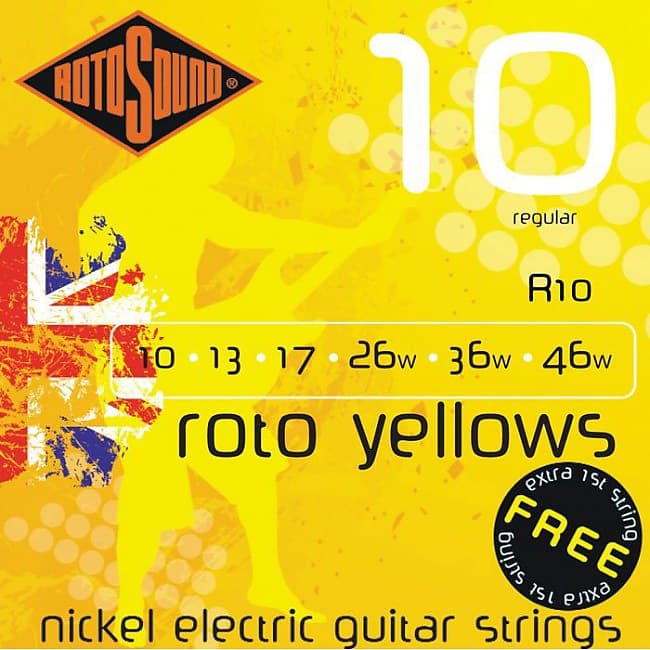 ROTOSOUND R10 Roto Yellows Regular 010-046 Nickel plated Steel. Saiten für E-Gitarre image 1