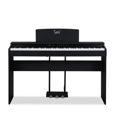 Glarry GDP-105 88 Keys Standard Full Weighted Keyboards Digital Piano with Furniture Stand, Power Adapter, Triple Pedals, Headphone，for All Experience Levels 2020s - Black image 5