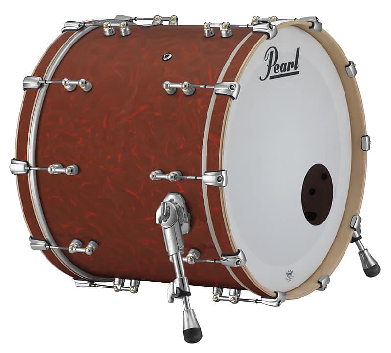 Pearl Music City Custom Reference Pure 26x18 Bass Drum W/ Mount CRANBERRY SATIN image 1