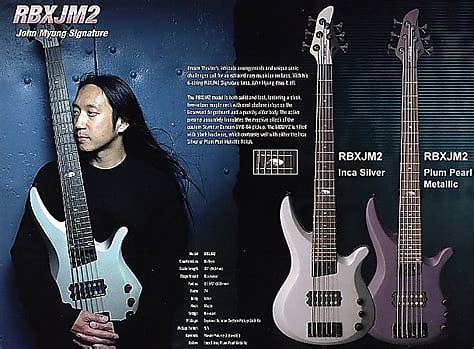 Gorgeous Yamaha RBX 6 JM2 John Myung (Dream Theater) Signature 6-string bass - Inca Silver w/ HSC image 1