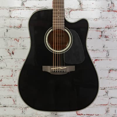USED Takamine Dreadnought Acoustic Electric CE Solid Spruce Top - Black image 1
