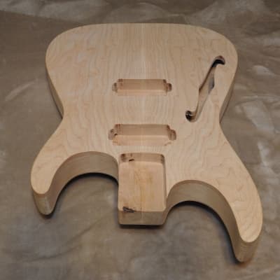 Unfinished Jackson Dinky Style Super Strat Body 2 Piece Alder with a Figured Birdseye Maple 2 Piece Top Double Humbucker Pickup Routes 3 Pounds 1.7 Ounces Chambered Semi-Hollow Very Light! image 8