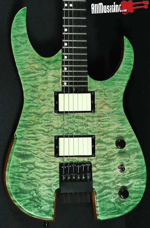 Hufschmid Atys Headless Quilted Maple Green Electric Guitar w/ Gig Bag image 1