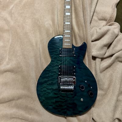 ESP GrassRoots G-LP-49QM Les Paul Type, See-Thru Teal Quilted Maple image 1