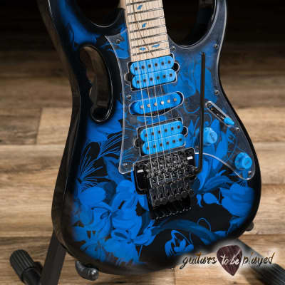 Ibanez JEM77 Steve Vai Signature Guitar w/ Gigbag – Blue Floral Pattern image 3