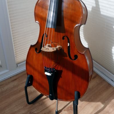 Emanuel Wilfer Full 42 Inch 1995 Double Bass with Fischer Pickup Play and Rest stands with Hardcase image 13