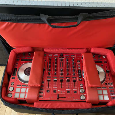 Upgraded Fader: Candy Red Pioneer DDJ-SX2 with Carrying Padded Case image 2