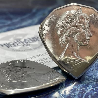 The Highland Plectrum Co. One Australia 50 Cent Coin Pick/Plectrum. image 3