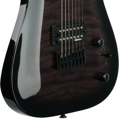 Jackson JS22Q7DKAHT JS Dinky Electric Guitar, 7-String, Transparent Black Burst image 4