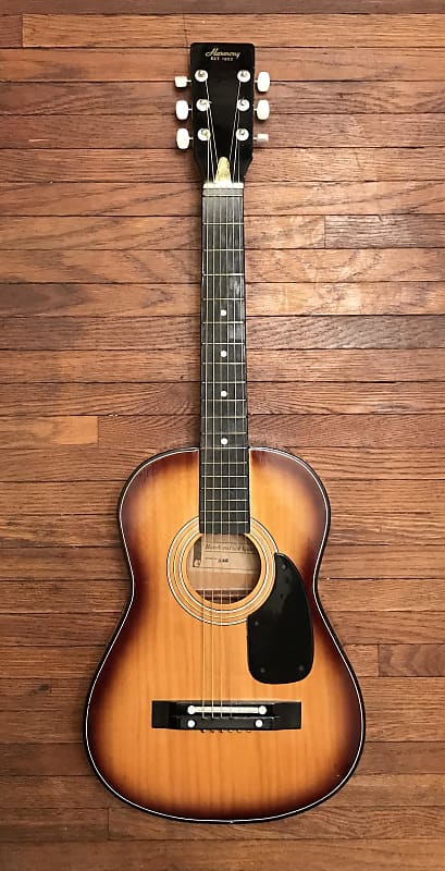 Vintage Harmony H303 Parlor Acoustic Tobacco Burst | Reverb