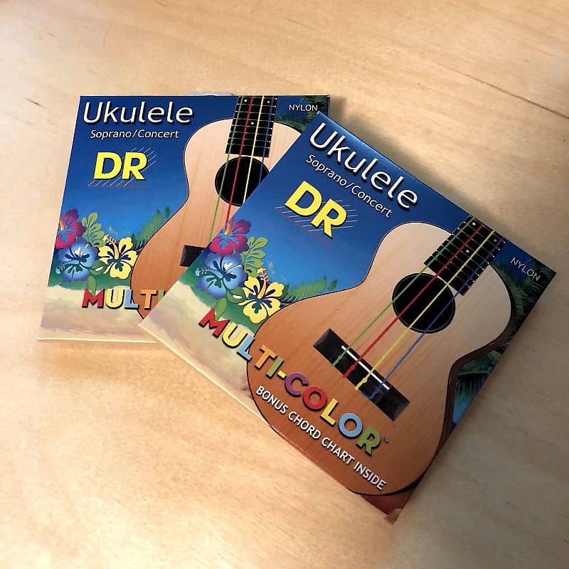DR MultiColor Soprano/Concert Ukulele Strings (Two Sets) Reverb