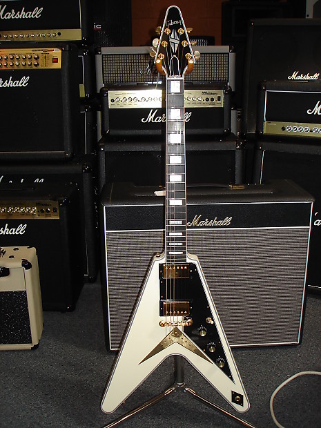 Gibson flying v custom cheap white