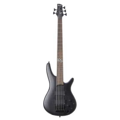 Ibanez K5 Bass Guitar, Black Flat    - 5-String Electric Bass for sale