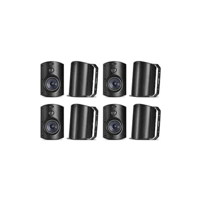 Polk Audio Atrium 6 Outdoor Speakers with Bass Reflex Enclosure | 8 Speaker Pack (4 Pairs, Black) - All-Weather Durability | Broad Sound Coverage | Speed-Lock Mounting System | 4 Pairs (Black) image 2