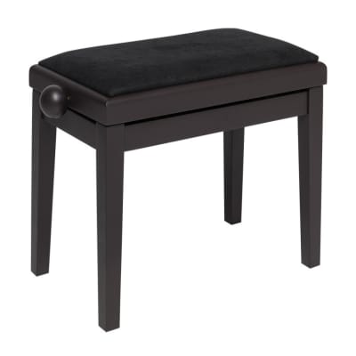 STAGG Matt piano bench rosewood colour with black velvet top image 3