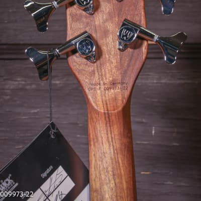 Warwick Pro Series Corvette Standard 4 String Electric Bass, Natural Transparent Satin, Bubinga Body - With Bag image 14