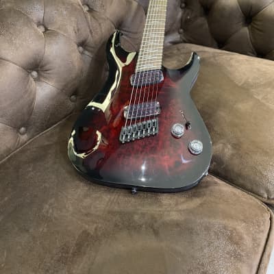 Schecter Omen Elite-7 Multiscale 2022 - Present - Black Cherry Burst image 5