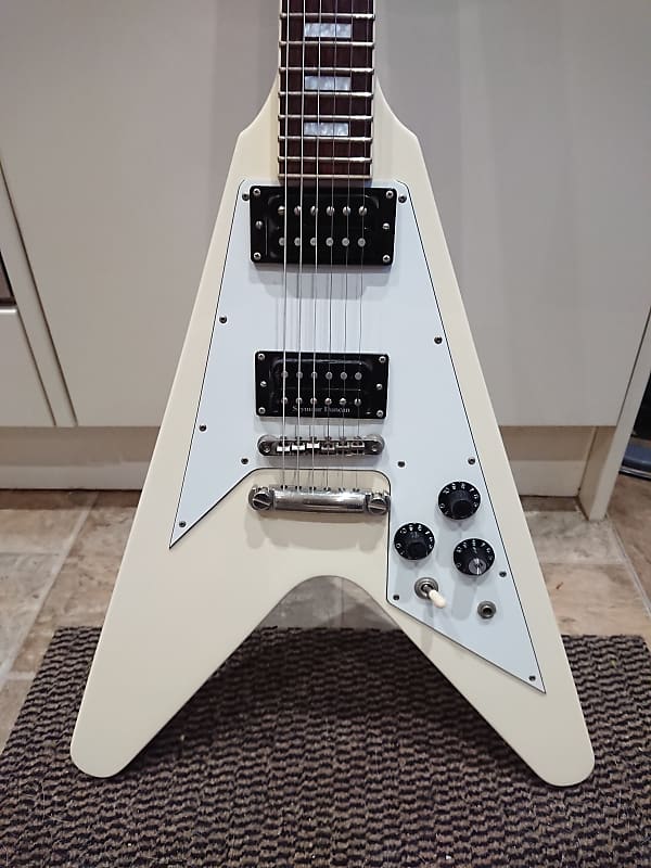 ESP Japan ( MIJ ) Edwards Flying V E-FV 120 2000's Vintage White | Reverb