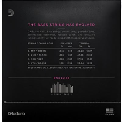 D'Addario NYXL45100 Nickel Wound Bass Guitar Strings, Regular Light, 45-100, LS image 5