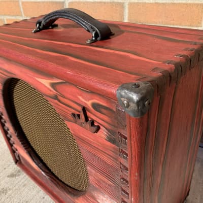 Crown Stuy Acoustics Burnout 112 Cabinet, Relic Red - Custom Made by Harmonic Woodworks image 2