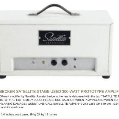 Walter Becker of Steely Dan's Prototype Satellite Stage Used Amp - Best Pedal Platform image 8