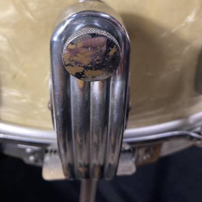 Rikki Rocket's Poison, Slingerland 5x14" Radio King Snare Drum 1951 - Marine Pearl image 19