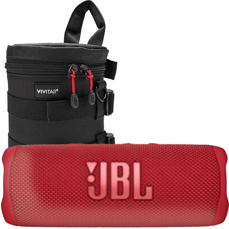 JBL Flip 6 Portable Waterproof Bluetooth Speaker (Red) + Premium Case 8 Inches Well Padded With Belt image 1