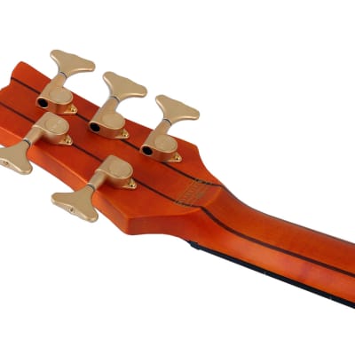 Schecter Stiletto Studio-5 5-String Left Handed Bass Guitar - Honey Satin image 10